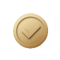 Gold verification badge icon representing LunaMeet's mandatory photo verification for all dating profiles